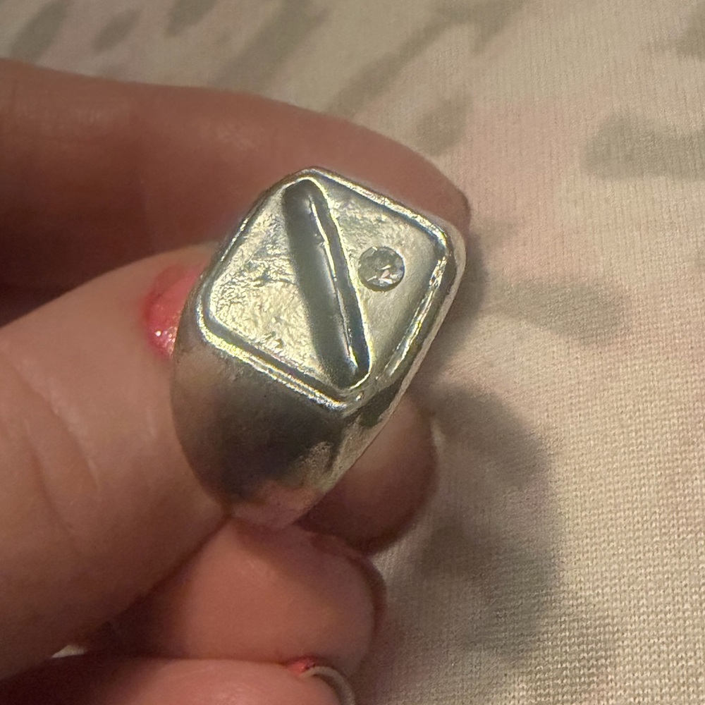 NWOT Men’s Silver Square Signet Ring. Approx 10 1/2 - Picture 7 of 8